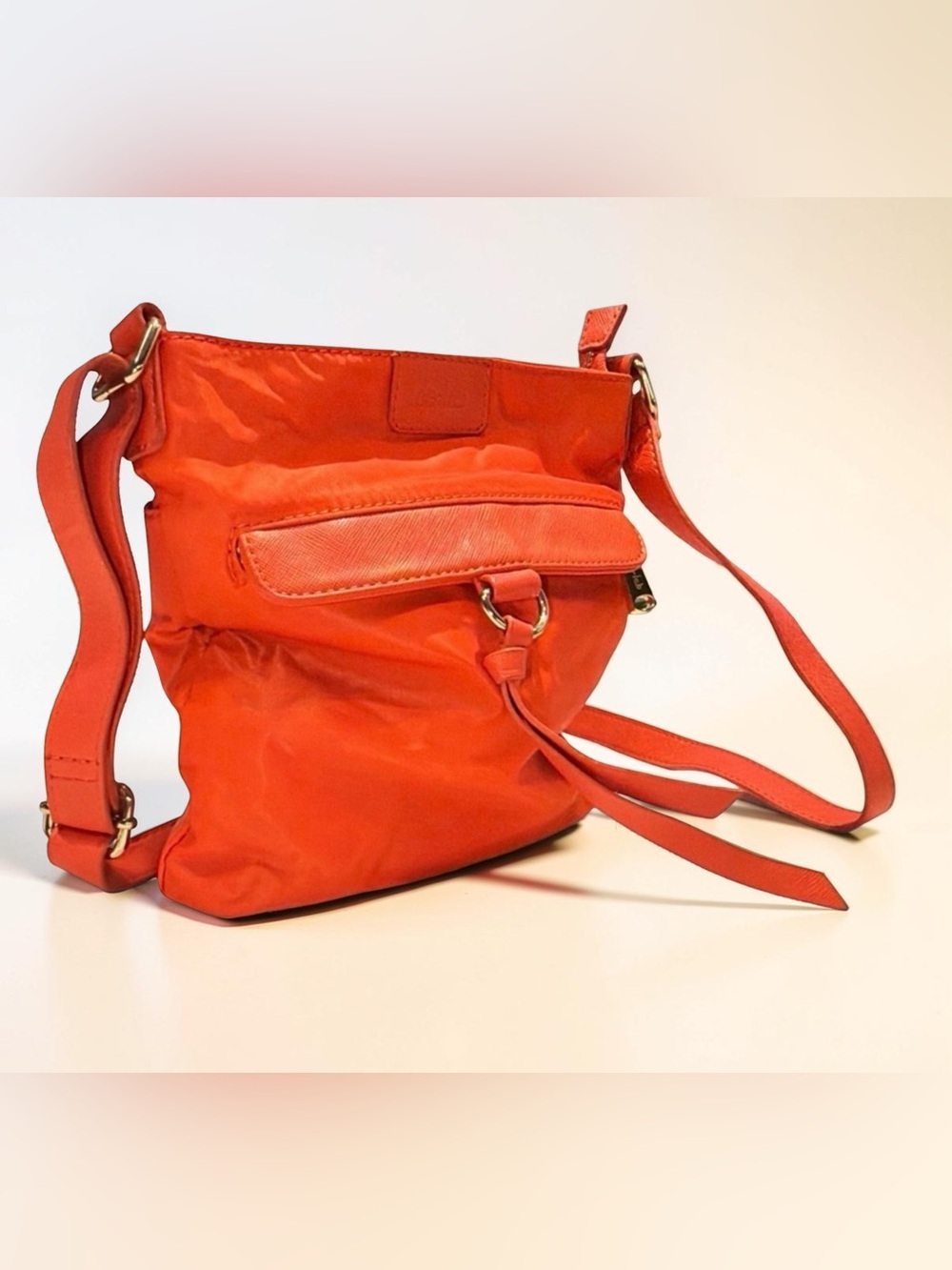 Co-Lab by Christopher Kon Nylon Crossbody Bag Orange Lightweight Travel Purse - Picture 3 of 12